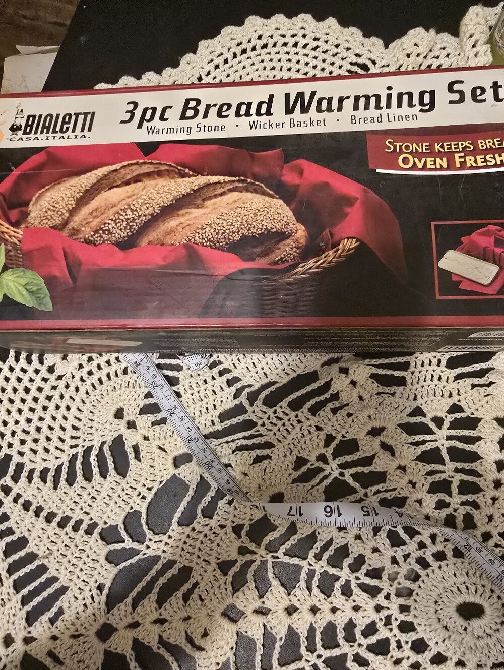 Bialetti 3pc Bread Warming Set in Red Linen